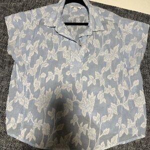 Chico's Blue and White Floral Blouse